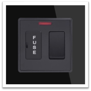 13A DOUBLE POLE FUSE PLASTIC BLACK