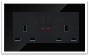 6X3 NORMAL DOUBLE SOCKET PLASTIC BLACK
