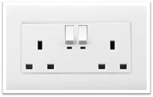 6X3 NORMAL DOUBLE SOCKET PLASTIC WHITE