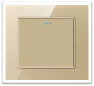 1 GANG RESET SWITCH PLASTIC GOLD GLASS