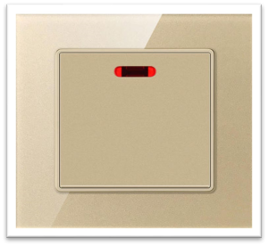 20A DOUBLE POLE SWITCH PLASTIC GOLD GLASS