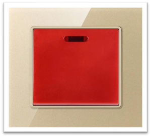 45A DOUBLE POLE SWITCH PLASTIC GOLD GLASS