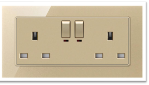6X3 NORMAL DOUBLE SOCKET PLASTIC GOLD GLASS