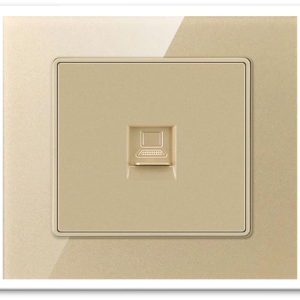 TELEPHONE SOCKET 3X3 PLASTIC GOLD GLASS