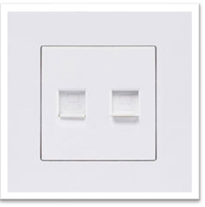 NETWORK X 2 SOCKET 3X3 PLASTIC WHITE