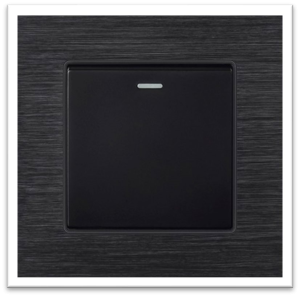 1 GANG RESET SWITCH PLASTIC BLACK ALUMINIUM