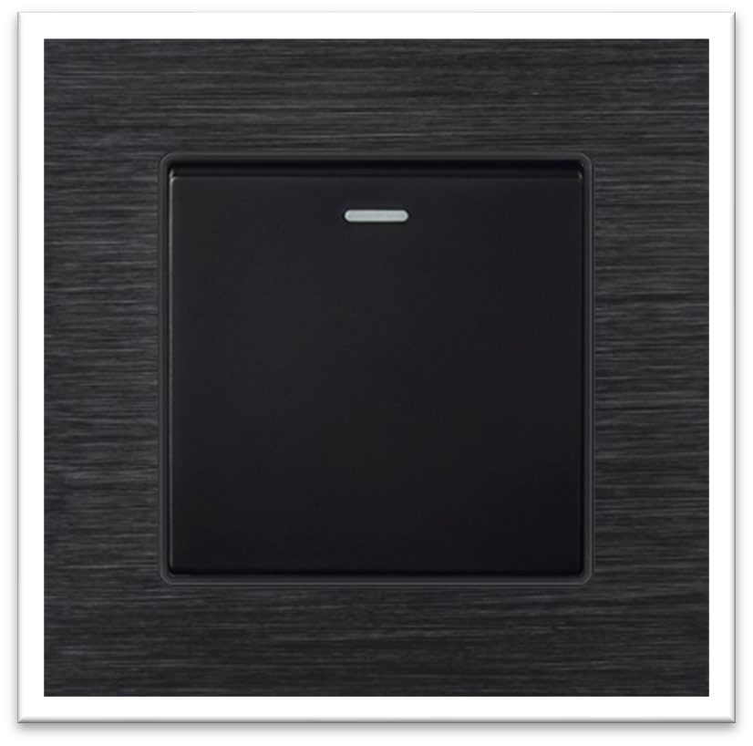 1 GANG INTERMEDIATE PLASIC BLACK ALUMINIUM