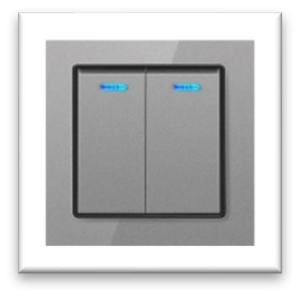 2 GANG INTERMEDIATE PLASTIC GREY GLASS