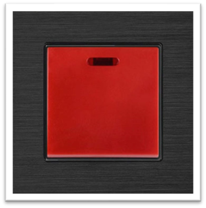 45A DOUBLE POLE SWITCH PLASTIC BLACK ALUMINIUM