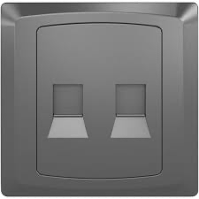 NETWORK X 2 SOCKET 3X3 PLASTIC GREY