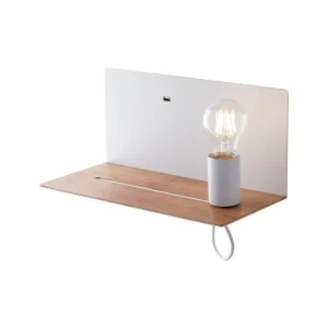 FAN WALL BEDSIDE LIGHT WITH USB WHITE